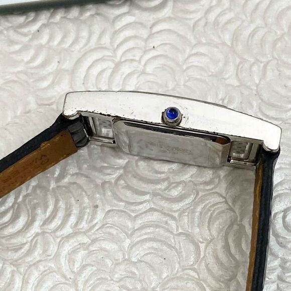 Pearl Rhinestone Embellished Art Deco Style Tank Watch with "Floating" Crystals - Picture 10 of 14